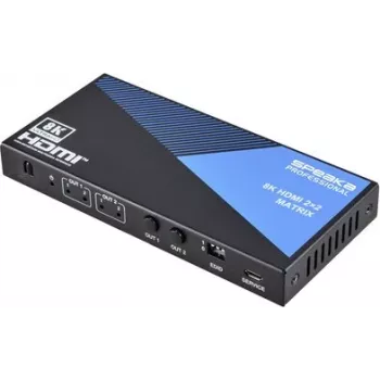SpeaKa Professional SP-11571776 2x2 HDMI matricinis perjungiklis 8K@60Hz Ultra HD juodas
