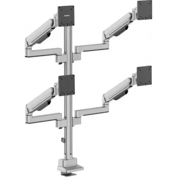 SpeaKa Professional SP-MM-1070 keturių monitorių stalinis laikiklis 17-40 colių ekranams, aliuminis, reguliuojamo aukščio, pakreipiamas, pasukamas, 360° sukimasis, 8 kg vienai rankai, juodas SP-14376404