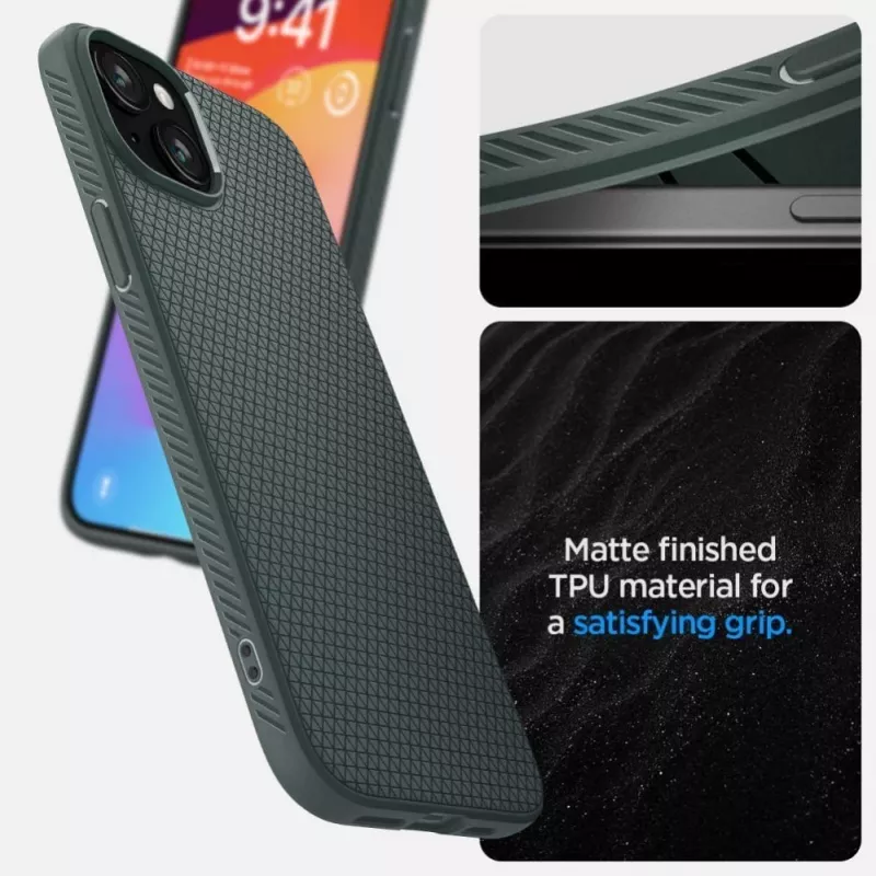 Spigen Liquid Air Dėklas, skirtas iPhone 15 – Abyss Green