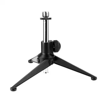 SSQ DS1 stalinis mikrofonų stovas – juodas, plienas ir ketus, aukštis reguliuojamas 230–350 mm, 3/8 inch sriegis su 5/8 inch adapteriu