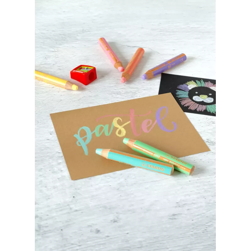STABILO woody 3 in 1 Multitalentstift pastelinių spalvų pieštukų rinkinys - 6 vnt.