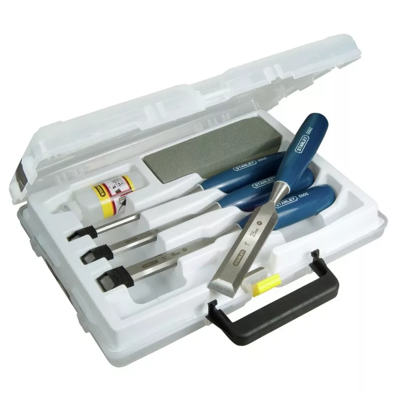 Stanley 5002 serijos 6 vnt. medžio kaltų rinkinys plastikiniame dėkle