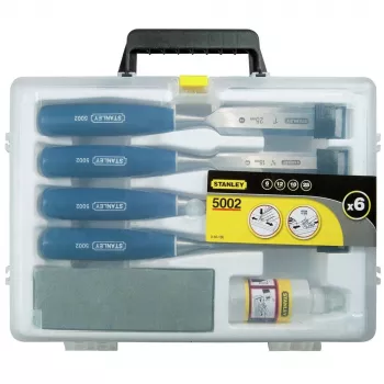 Stanley 5002 serijos 6 vnt. medžio kaltų rinkinys plastikiniame dėkle
