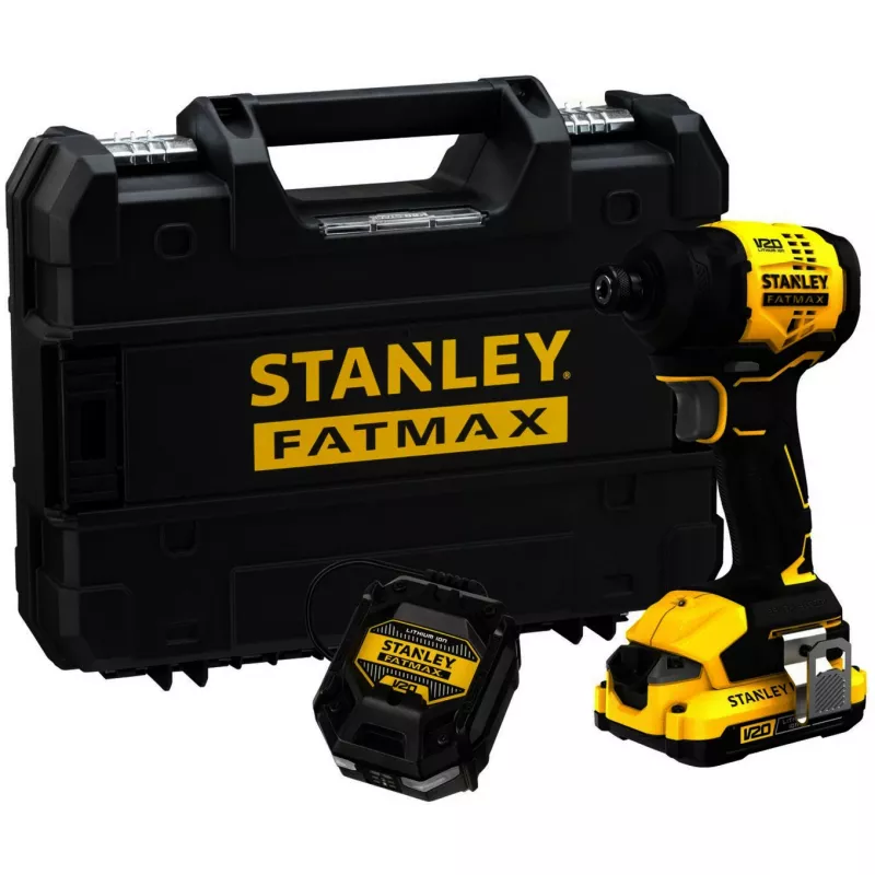 STANLEY Akumuliatorinis smūginis veržliaraktis SFMCF811D1T-QW, 18V, 2,0 Ah Li-Ion, juodas/geltonas, Pro-Stack dėklas