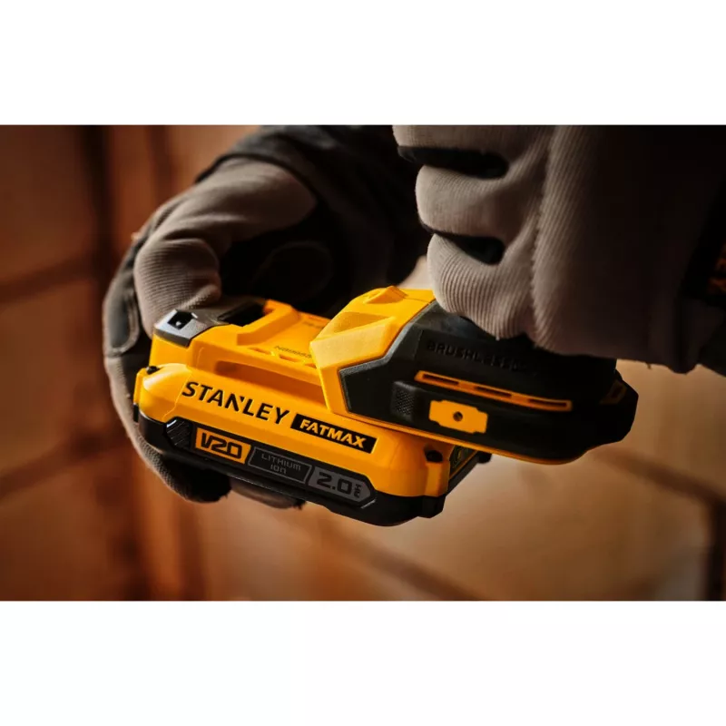 STANLEY Akumuliatorinis smūginis veržliaraktis SFMCF811D1T-QW, 18V, 2,0 Ah Li-Ion, juodas/geltonas, Pro-Stack dėklas