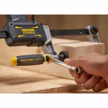 STANLEY FATMAX FMHT83008-0 sunkiojo darbo F tipo spaustuvas 460 mm su greito atlaisvinimo funkcija, juoda/pilka/geltona