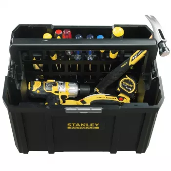STANLEY FMST1-75794 TSTAK Deep Storage Tool Box su nešiojamu padėklu, 23 L, juoda/geltona