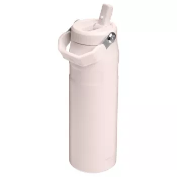 STANLEY IceFlow Bottle Flip Straw 2.0 0,71 L šviesiai rožinė (Guava) - 24oz daugkartinio naudojimo nerūdijančio plieno vandens butelis su atlenkiamu šiaudeliu, dvigubos sienelės vakuuminė izoliacija, nesandarus, BPA-free, galima plauti indaplovėje