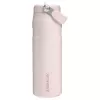 STANLEY IceFlow Bottle Flip Straw 2.0 0,71 L šviesiai rožinė (Guava) - 24oz daugkartinio naudojimo nerūdijančio plieno vandens butelis su atlenkiamu šiaudeliu, dvigubos sienelės vakuuminė izoliacija, nesandarus, BPA-free, galima plauti indaplovėje