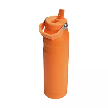STANLEY IceFlow Bottle Flip Straw 2.0 1,06L oranžinė - sandarus flip straw dangtelis, dvigubos sienelės vakuuminė izoliacija, nerūdijančio plieno termosas