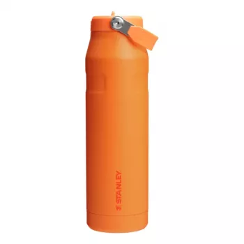 STANLEY IceFlow Bottle Flip Straw 2.0 1,06L oranžinė - sandarus flip straw dangtelis, dvigubos sienelės vakuuminė izoliacija, nerūdijančio plieno termosas