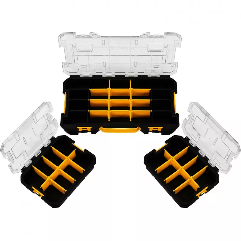 STANLEY PRO-STACK organizatorių rinkinys, 3 dalių, juodas/permatomas