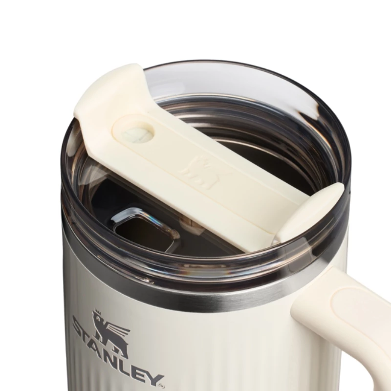 STANLEY The Quencher H2.0 Fluted gėrimų indas 1,18L blizgus kreminis su šiaudeliu