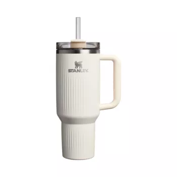 STANLEY The Quencher H2.0 Fluted gėrimų indas 1,18L blizgus kreminis su šiaudeliu