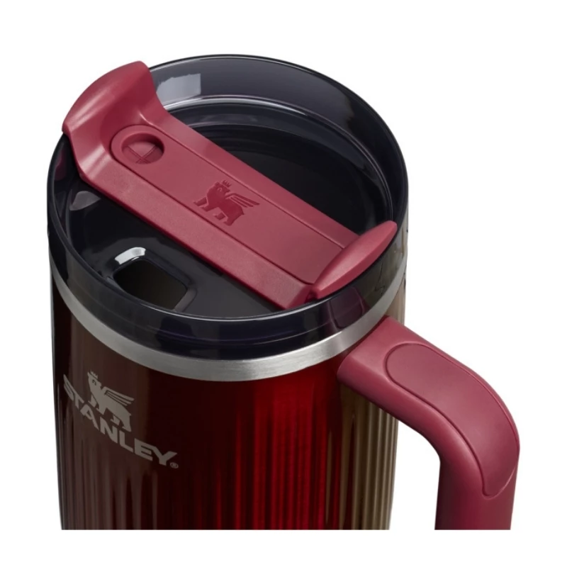 STANLEY The Quencher H2.0 Fluted Tumbler 1,18L Glossy Maroon termosas su šiaudeliu