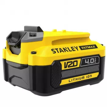 STANLEY V20 18V belaidis dviejų įrankių rinkinys – SFMCD716 bešepetinis kombinuotas gręžtuvas + SFMCG400 bešepetinis kampinis šlifuoklis, 2.0Ah ir 4.0Ah baterijos, įkroviklis, minkštas krepšys