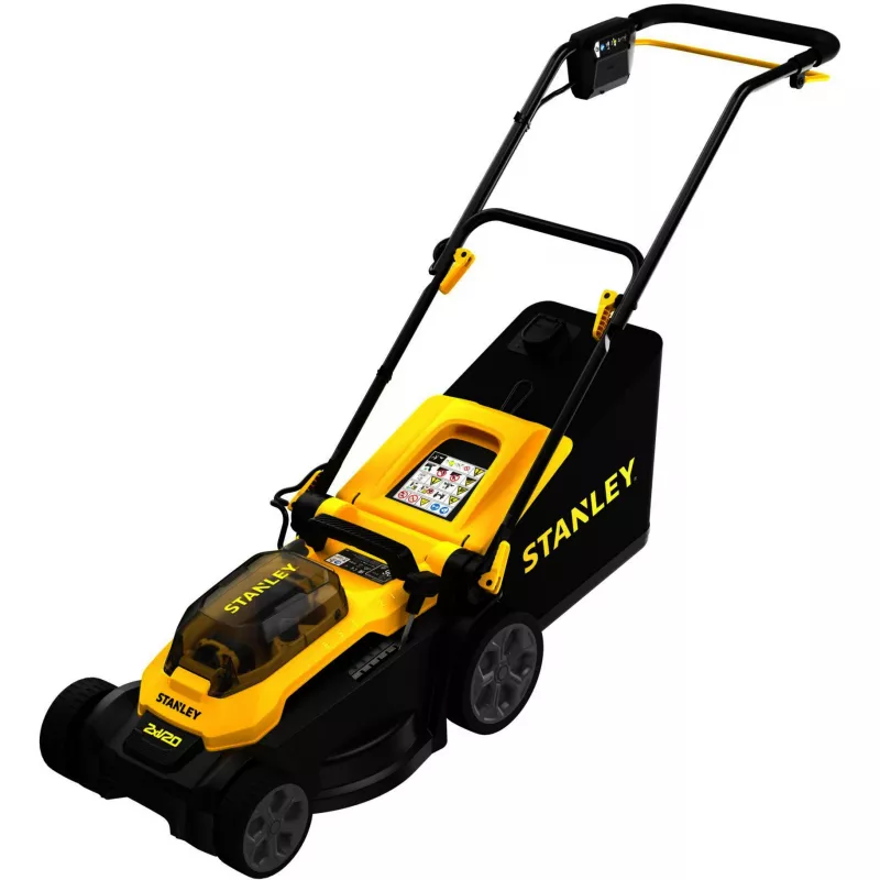 STANLEY V20 Belaidė vejapjovė 36V (2x18V) Juoda/Geltona, 2x 4.0Ah Li-Ion akumuliatoriai