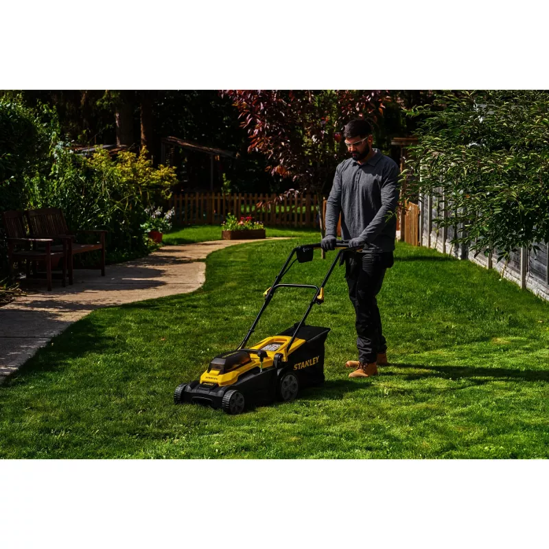 STANLEY V20 belaidė vejapjovė 36V (2x18V) juoda/geltona (be akumuliatorių)