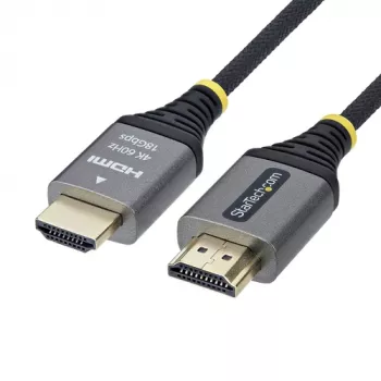 StarTech.com 0,5 m Premium High Speed HDMI laidas su Ethernet – 4K 30 Hz, HDMI vyriškas–vyriškas, juodas ir sidabrinis