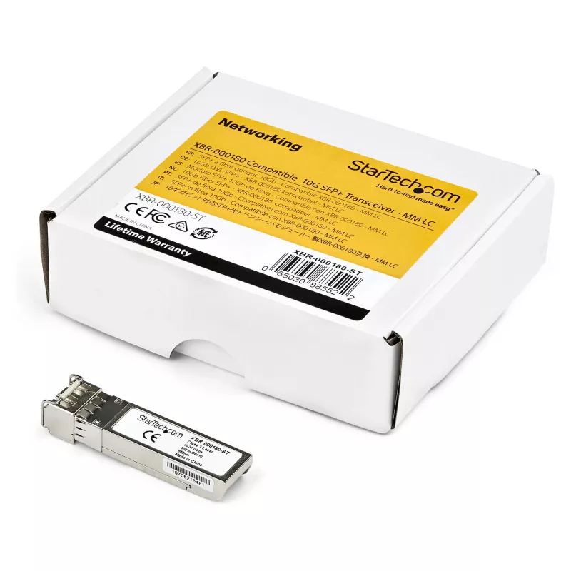 StarTech.com HPE JD092B suderinamas SFP+ modulis, 10GBASE-SR, 10GbE daugiamodis (MMF) šviesolaidinis siųstuvas-imtuvas, 10GE Gigabit Ethernet SFP+, LC jungtis, 300 m, 850 nm, DDM, HPE 5120, 55005810 – viso gyvenimo garantija