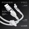 STATIK PowerPivot Pro pintas nailono laidas, USB-C į USB-C, 3 m, baltas