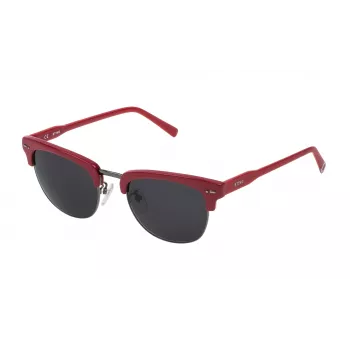 STING Unisex akiniai nuo saulės SST02551568F – stačiakampis blizgaus juodo rėmo modelis su gradientiniais pilkais lęšiais 51/20/145 mm