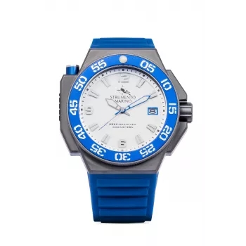 STRUMENTO MARINO SM129S-TTBNBL Vyriškas automatinis nardymo laikrodis, 46 mm mėlynas ciferblatas, silikoninis dirželis