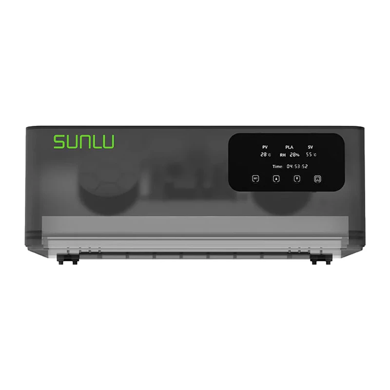 Sunlu Filament Dryer, skirta AMS Bambu Lab – 4 ritės džiovinimo stotis su 360° karšto oro cirkuliacija, PTC šildytuvu, realaus laiko drėgmės ekranu, temperatūra 35–70°C, laikmačiu, ABS korpusu, 320W