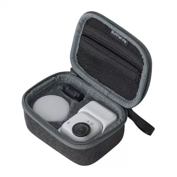 Sunnylife Mini dėklas, skirtas Insta360 GO 2 – EVA kieto korpuso apsauginis maišelis su karabinu, juodas