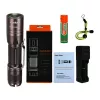 SUPERFIRE A6 žibintuvėlis - 1200 liumenų P50 LED, 280 m šviesos spindulys, USB įkrovimas, priartinimas, IP44