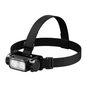 SUPERFIRE HL106 įkraunamas LED priekinis žibintas, 1200 liumenų, USB-C, IPX4, 200 m spindulys, 5 režimai, reguliuojamas kampas, juodas