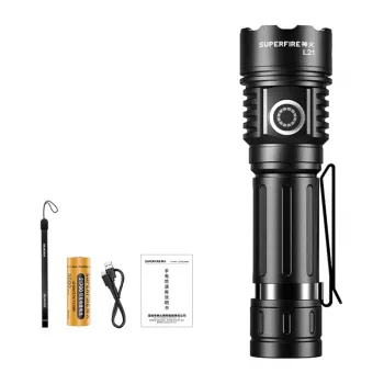 Superfire L21 žibintuvėlis 2300 liumenų P70 LED USB-C įkraunamas IP44