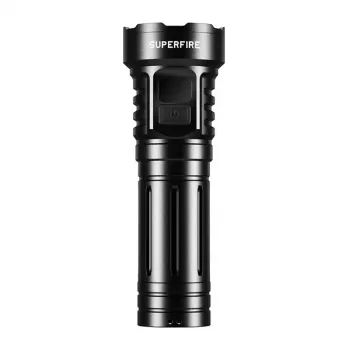 Superfire L24 USB-C įkraunamas LED žibintuvėlis, 2500 liumenų, 500 m spindulys, IP44, juodas