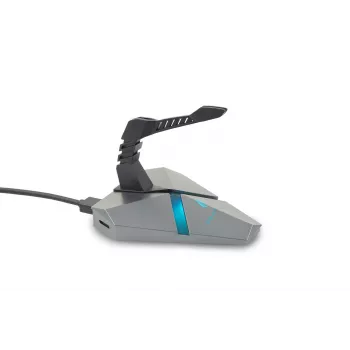 SureFire Axis Bungee HUB USB pelės laido laikiklis – RGB USB 2.0 šakotuvas su lanksčia silikonine ranka, svertiniu neslystančiu pagrindu, juodas