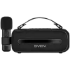 Nešiojamas garsiakalbis SVEN PS-255, juodas (12W, Bluetooth, FM, USB, karaokės mikrofonas, 3600 mAh)