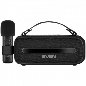 Nešiojamas garsiakalbis SVEN PS-255, juodas (12W, Bluetooth, FM, USB, karaokės mikrofonas, 3600 mAh)