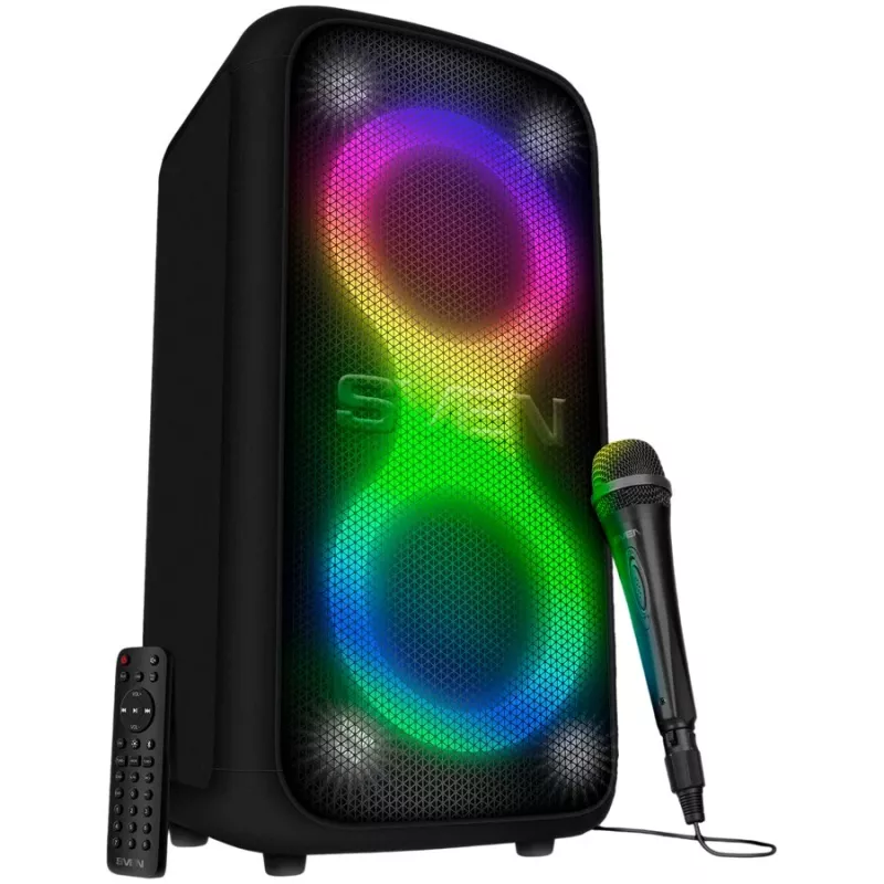 SVEN PS-960 2.0 nešiojamoji Bluetooth kolonėlė 160W TWS FM USB LED juoda