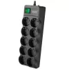 SVEN SF-10E-16 Apsauginis tinklo filtras, 10 lizdų, 16 A, 3,6 kW, 1,8 m, juodas