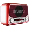 Nešiojamas garsiakalbis SVEN SRP-150, raudonas (3W, Bluetooth, FM/AM/SW, USB, microSD, žibintuvėlis, baterija)