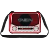 Nešiojamas garsiakalbis SVEN SRP-150, raudonas (3W, Bluetooth, FM/AM/SW, USB, microSD, žibintuvėlis, baterija)