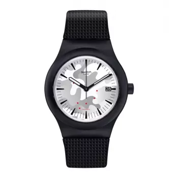 SWATCH New Gent SUTB407 Automatinis laikrodis 42mm Juodas Bio-šaltinio plastikas Silikonas