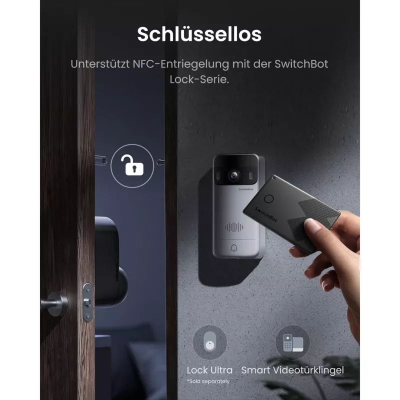 Switchbot SWB VDB-M-SW – WiFi vaizdo durų skambutis su 4,3 inch spalvotu ekranu (balta/sidabrinė)