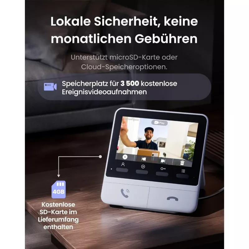 Switchbot SWB VDB-M-SW – WiFi vaizdo durų skambutis su 4,3 inch spalvotu ekranu (balta/sidabrinė)