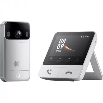 Switchbot SWB VDB-M-SW – WiFi vaizdo durų skambutis su 4,3 inch spalvotu ekranu (balta/sidabrinė)