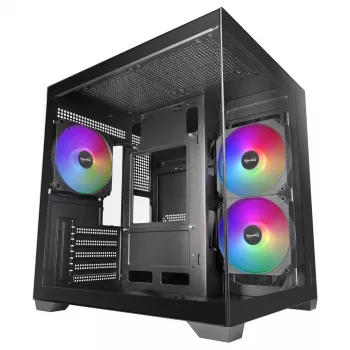 TACENS MARS MC-VIEW3 Micro-ATX korpusas su 3 ARGB ventiliatoriais, USB-C, grūdintu stiklu