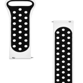 Tactical 20mm dviguba silikoninė laikrodžio juosta balta juoda