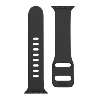 Tactical Apple Watch 38/40/41mm silikoninis dirželis su sagtimi, juodas