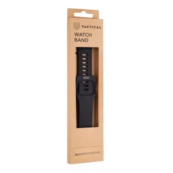 Tactical Apple Watch 42mm / 44mm silikoninis dirželis su sagtimi, juodas