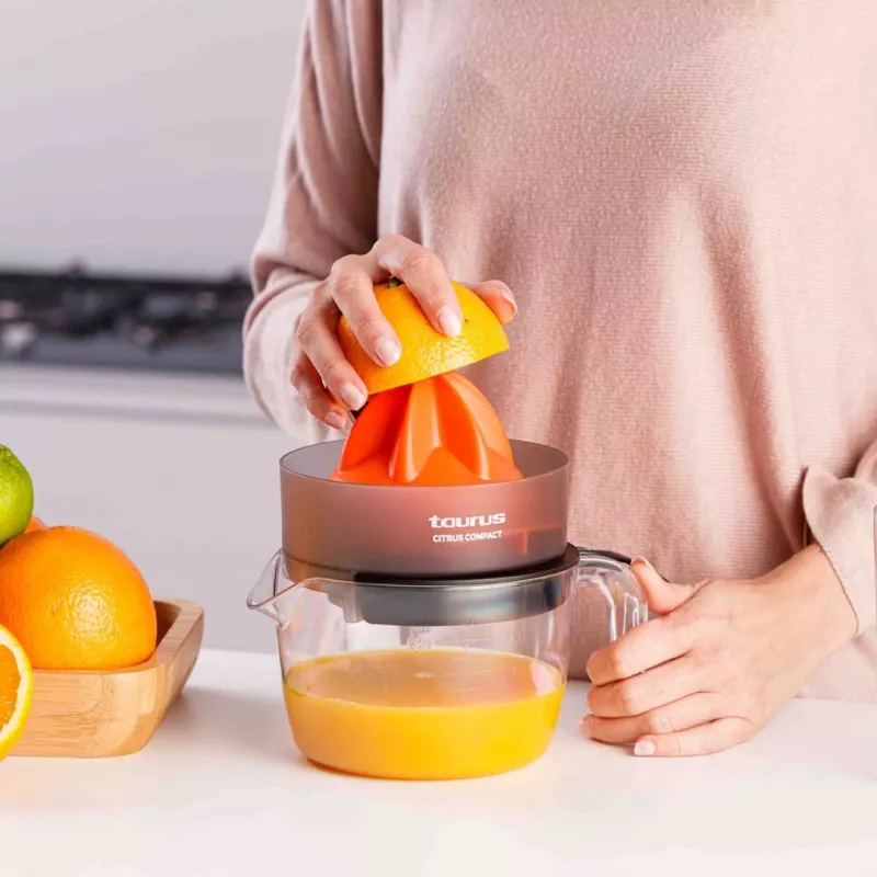 Taurus CITRUS COMPACT elektrinis citrusinių vaisių sulčiaspaudė 30 W juoda, oranžinė, permatoma