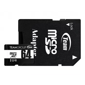„Team Group GO Card“ microSDXC 64 GB Class 10 UHS-I U1 su SD adapteriu